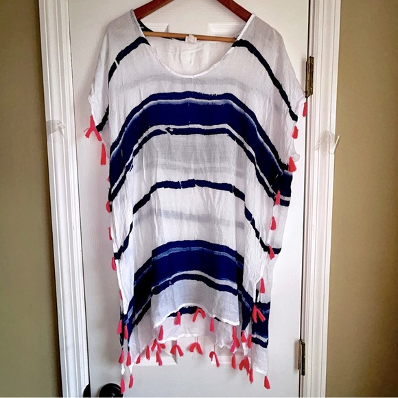 Surf Gypsy Other - Surf Gypsy Blue and Pink Tassel Tunic Size L